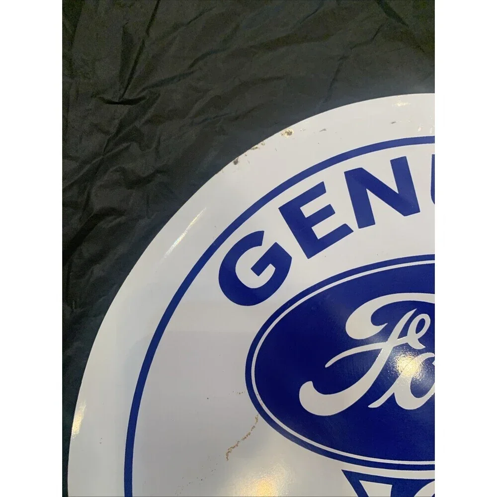 Genuine Ford Parts Round Metal Sign 12”